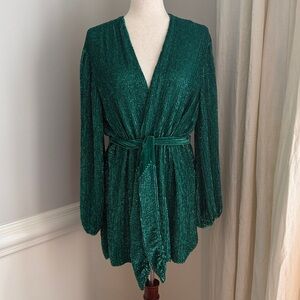 Retrofete Gabrielle Sequin Robe Wrap Dress
